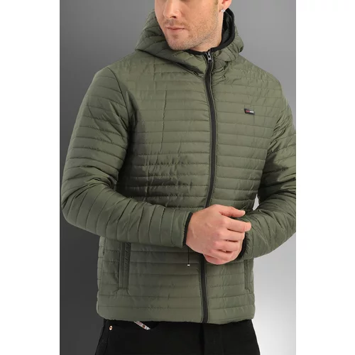D1fference Men's Khaki Hooded Winter Coat, Water And Windproof. Inner Lined.
