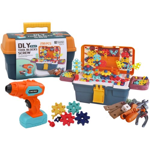  3D Construction Puzzle Bricks In DIY Box Disassembly Drill Cene