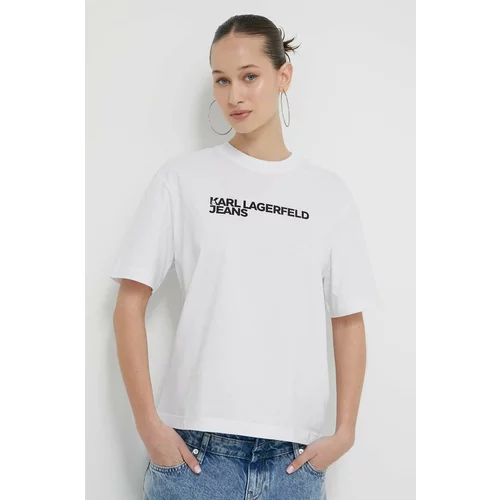 KARL LAGERFELD JEANS Pamučna majica za žene, boja: bijela