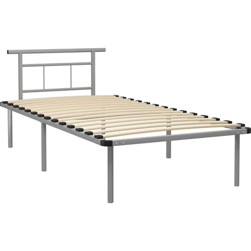 Maison Chic Posteljni okvir - Enojna postelja - Postelja za odrasle siv kovinski 100x200 cm-J9018, (21759558)
