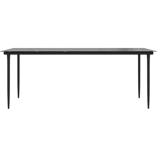  Vrtni stol - Blagovaonski stol crni 200x100x74 cm čelik i kaljeno staklo Slike