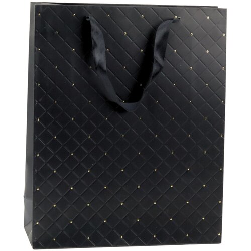  Paper Gift Bag Elegant Gold Dots Black 32 x 26 x 10cm Cijene