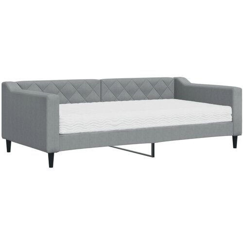 vidaXL dnevna postelja z vzmetnico svetlo siva 90x190 cm blago, (20938550) Cene