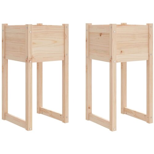 Maison Chic Visoka greda - Greda - Cvetlični Lonec 2 kosa 40x40x81 cm trdna borovina, (21789227) Cene