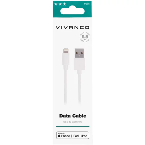 Vivanco 0,5M LIGHTNING <-> USB-A, weiß 61326 0,5M LIGHTNING <-> USB-A, weiß
