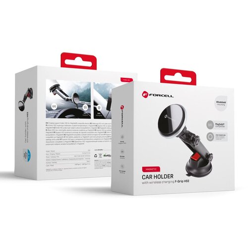 forcell auto držač sa bezicnim punjenjem  f-grip HS2 magsafe 15W crni Cene
