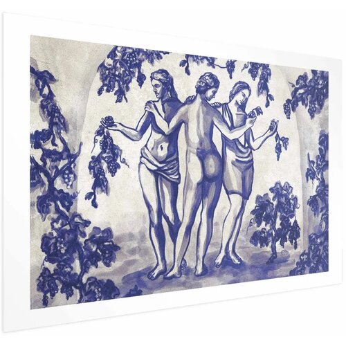  Plakat - Ancient Vineyard - three women in a portal painted in blue ink 60x40 Bez okvira s margom Cijene