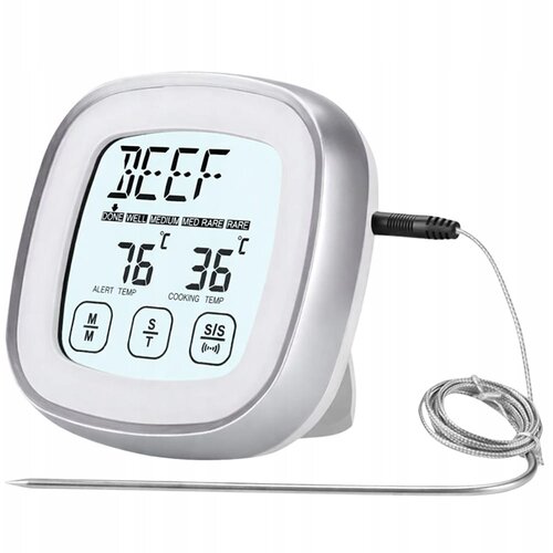  Osvijetljeni LCD dodirni kuhinjski termometar -20 do +300°c sonda srebrna Cene