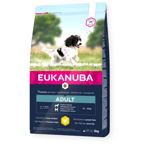 Eukanuba dog adult medium breed chicken 18 kg Cene