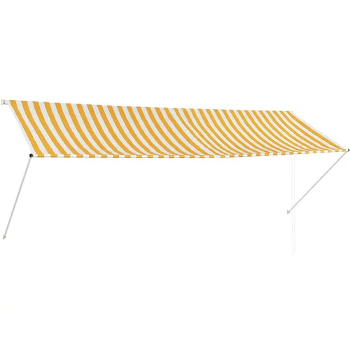 vidaXL Zložljiva tenda 350x150 cm rumena in bela, (20610580)