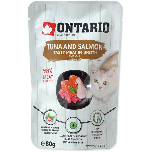 Ontario Cat - tuna in losos v juhi - 80 g 80 g Cene