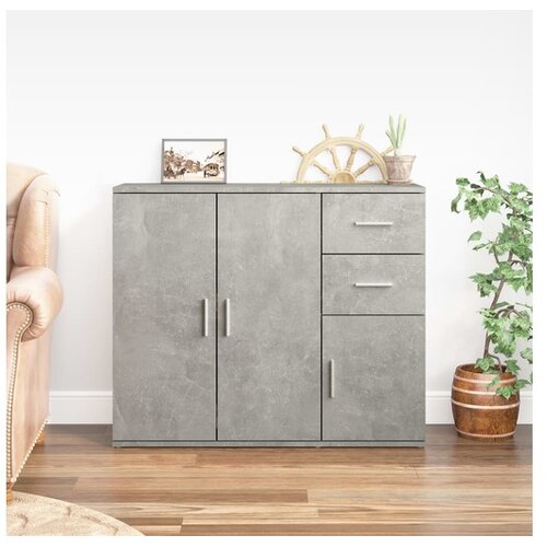  Komoda siva boja betona 91x29,5x75 cm od konstruiranog drvo Cijene