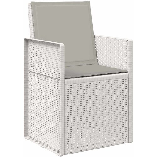  Vrtni set za objed s jastukom 7 pcs Bijela i svjetlosiva PP Slike