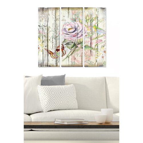 Wallity MDF151859441 Multicolor Decorative MDF Painting (3 Pieces) Cene