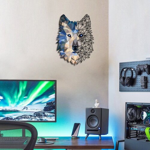  Metal wolf wall art - APT721 multicolor decorative wall accessory Cene