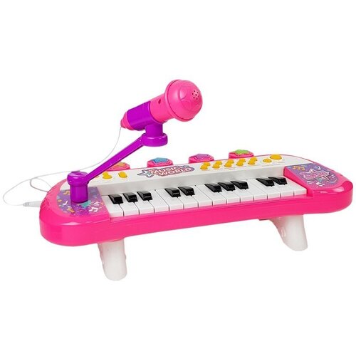 Lean Toys Klaviatura, klavir, 24 tipk, USB mikrofon, roza Slike