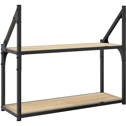  Zidna polica s 2 razine, hrast Sonoma, 60x21x51 cm, inženjerski drvo Slike