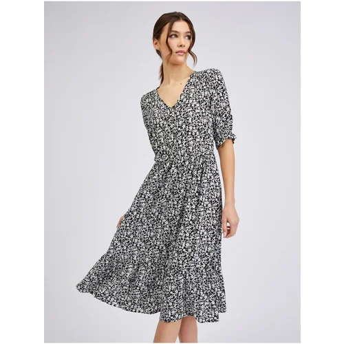 Orsay White-Black Women Flowered Dress - Women