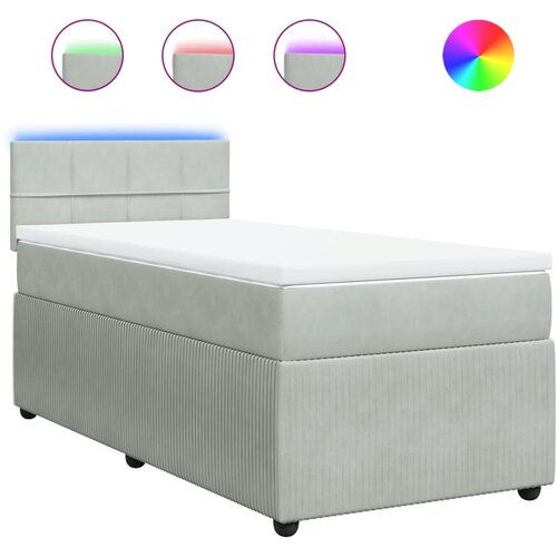 Maison Chic Box spring postelja - Vzmetna postelja z vzmetnico svetlo siva 80x200 cm žamet SL10568, (21906327) Slike