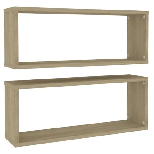 Maison Chic Stenske Police - Viseča polica kockaste 2 kosa sonoma hrast 60x15x23 cm, (21758827) Slike