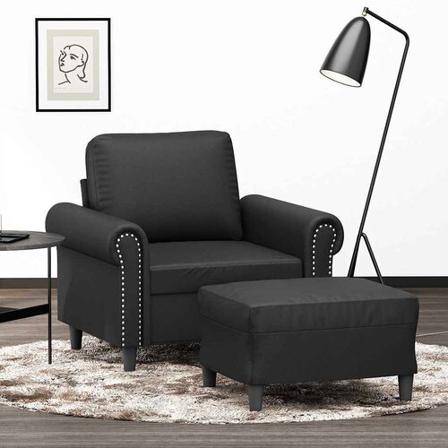  Fotelja s tabureom 60 cm od umjetne kože Slike