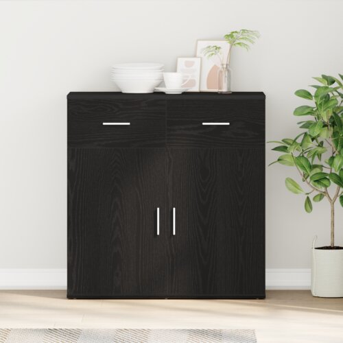 VidaXL Ormarić / Komoda Crni hrast 79 x 38 x 80 cm Konstruirano drvo Slike
