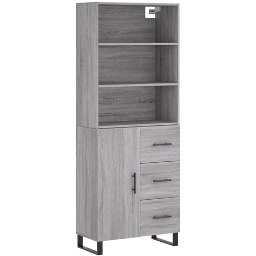 Maison Chic Visoka Komoda - Predalnik siva sonoma 69,5x34x180 cm inženirski les, (21722025) Slike