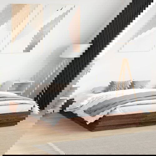 Furnova Posteljni okvir z LED diodami rjavi hrast 135x190 cm, (21938136) Cene