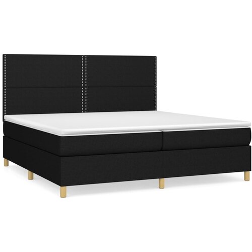  Krevet s oprugama i madracem crni 200x200 cm od tkanine Slike
