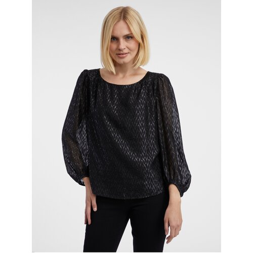 Orsay Black Ladies Patterned Blouse - Women Cene