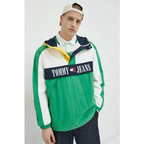 Tommy Jeans Jakna za muškarce, boja: zelena, za prijelazno razdoblje, oversize