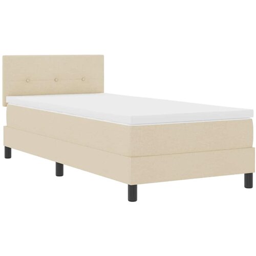 vidaXL Postelja z vzmetnico z vzmetnico krema 80 x 200 cm blago, (5000023085) Cene