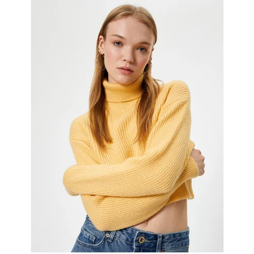 Koton Crop Knitwear Sweater Turtleneck Long Sleeve Acrylic Blend