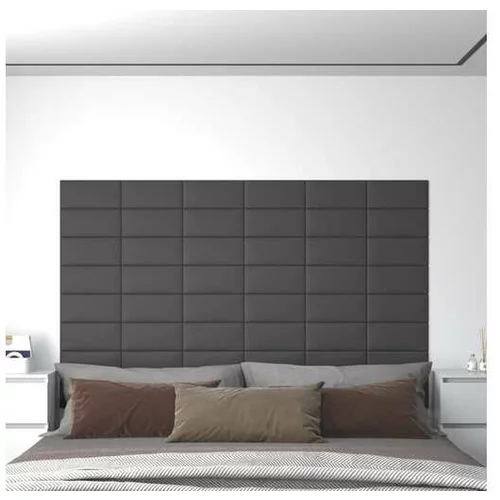  Stenski paneli 12 kosov sivi 30x15 cm umetno usnje 0,54 m²