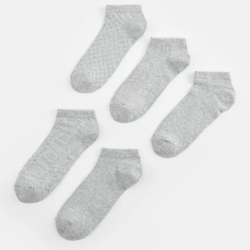 Sinsay - Komplet 5 parov nogavic - Svetlo siva