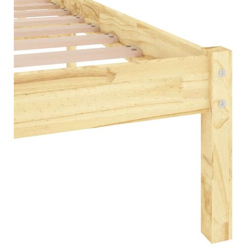 VidaXL Okvir za krevet od masivne borovina 120 x 190 cm UK mali bračni Slike