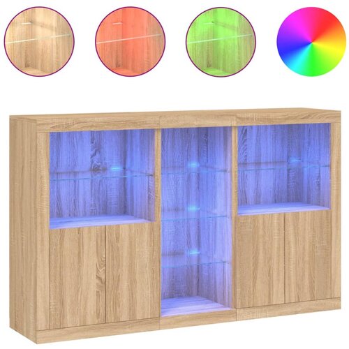 Maison Chic Komoda - Predalnik z LED lučkami sonoma hrast 162x37x100 cm, (21720658) Cene