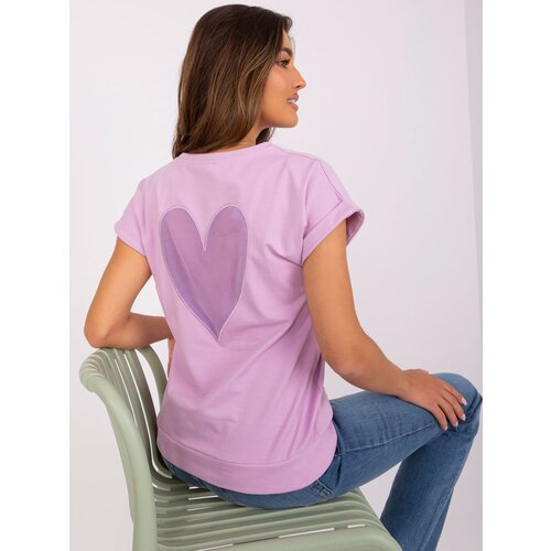Fashion Hunters Light purple women's blouse with short sleeves Slike