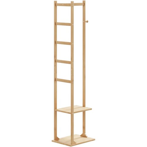  Vje&scaron;alica za kapute s kukama i policama 38,5x30x156 cm bambus Cijene