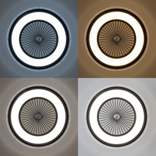  Brilagi - LED prigu&amp;scaron;iva svetiljka sa ventilatorom RONDA LED/48W/230V crna + daljinski upravljač Slike