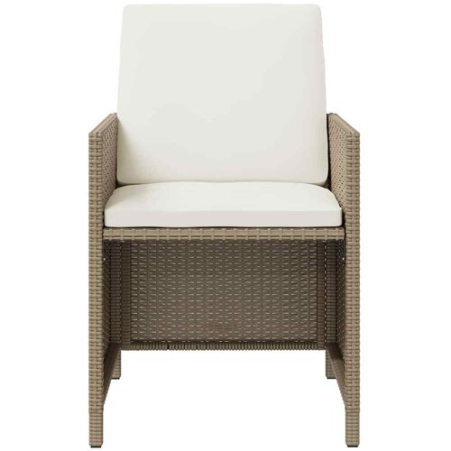  9-dijelni vrtni blagovaonski set od poliratana s jastucima bež 109 cm table length Slike