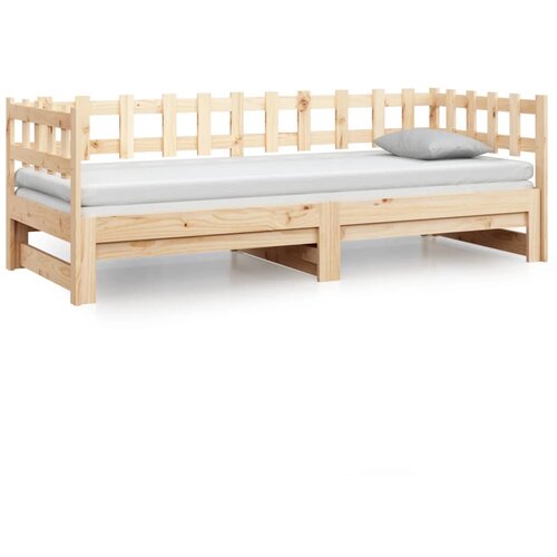  Dnevni ležaj na izvlačenje 2x (80 x 200) cm od masivne borovine Slike