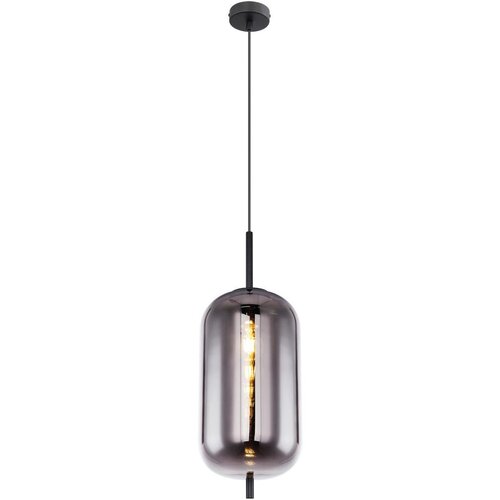  viseča svetilka blacky 1XE27 črna / dimljeno steklo Slike