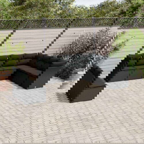 vidaXL 9-dijelni set vrtnih sofa s jastucima crni od poliratana Cijene