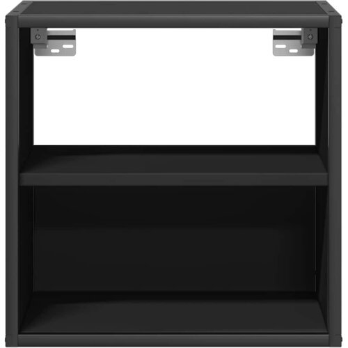  Zidni noćni ormarići 2 kom crni 40x31x39,5 cm Crna Slike