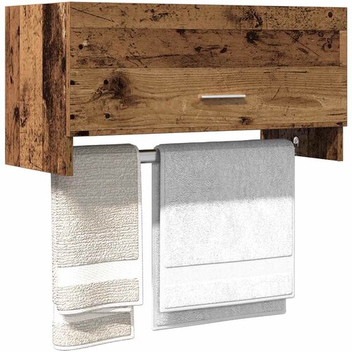 vidaXL Garderobna omara Old Wood 70x32,5x35 cm Inženirski les Cene