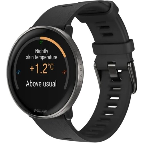 Polar ignite 3 titanium silicone band black Slike