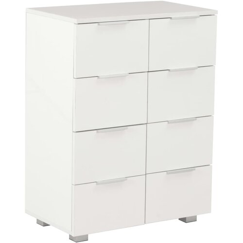  Komoda visoki sjaj bijela 60 x 35 x 80 cm od konstruiranog drva Slike