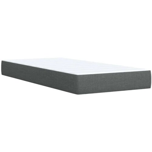 VidaXL Krevet s oprugama i madracem tamnosivi 100 x 200 cm od tkanine Slike