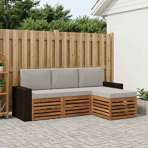  Set vanjskih sofa 4 kom. Prirodna i svjetlosiva Cijene